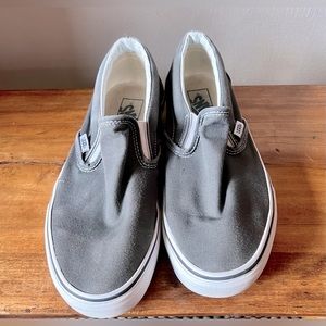 vans | gray slip ons